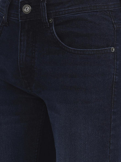 Deep Indigo Blue Solid Narrow Fit Jeans | Greenfibre