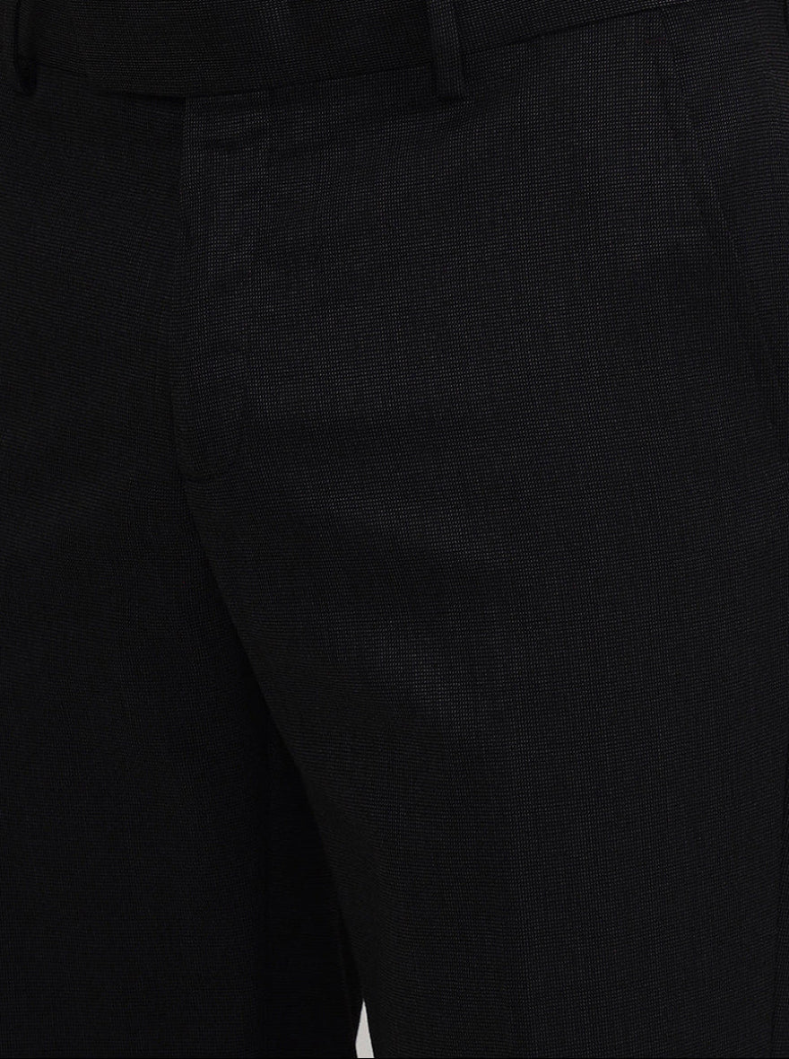 Black Solid Slim Fit Formal Trouser | JadeBlue Youth