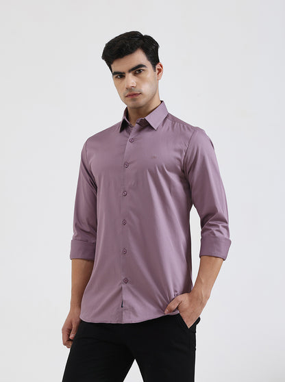Purple Solid Slim Fit Casual Shirt | JadeBlue