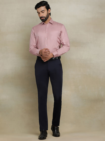 Dusty Pink Dobby Regular Fit Formal Shirt | JadeBlue