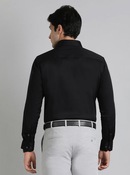 Black Solid Slim Fit Party Wear Shirt | Greenfibre