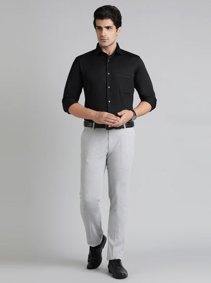 Black Solid Slim Fit Party Wear Shirt | Greenfibre