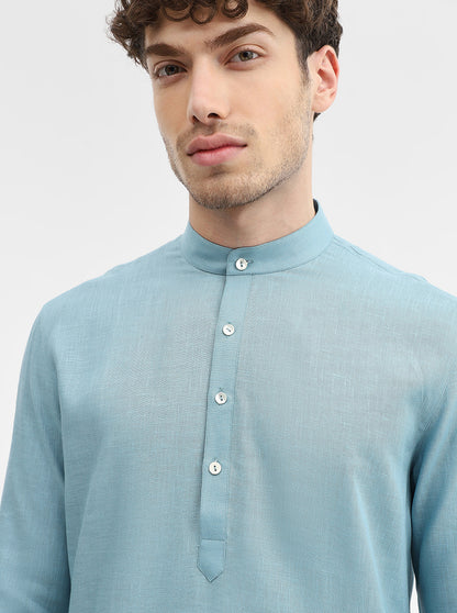 Mint Green Solid Modi Kurta | JadeBlue