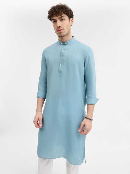 Mint Green Solid Modi Kurta | JadeBlue