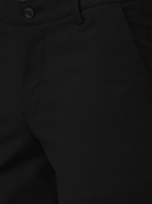 Black Solid Neo Fit Casual Trouser | Greenfibre