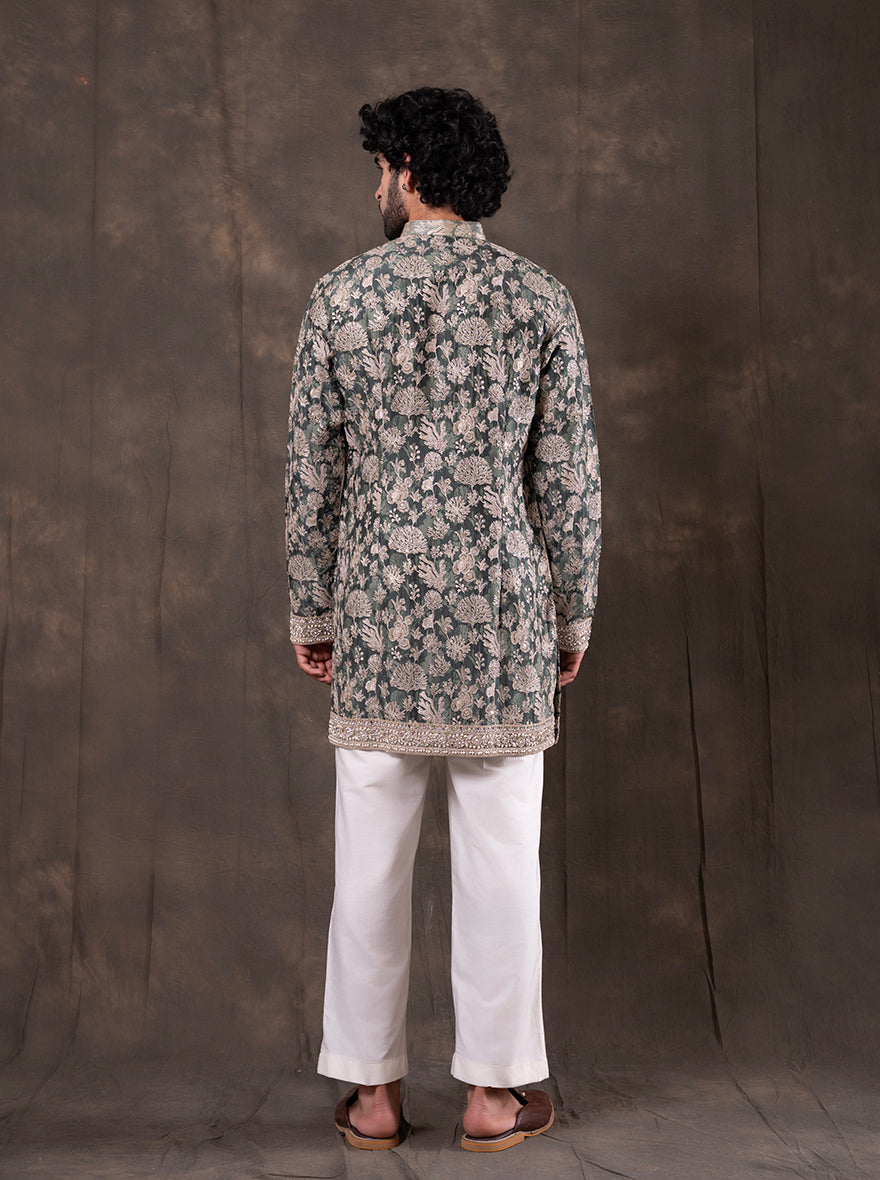 Green Printed  Kurta Pajama | TULA
