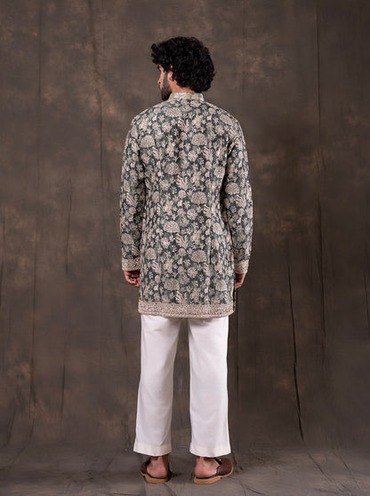 Green Printed  Kurta Pajama | TULA