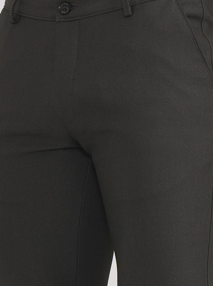 Olive Green Solid Slim Fit Club Wear Trouser | Wyre