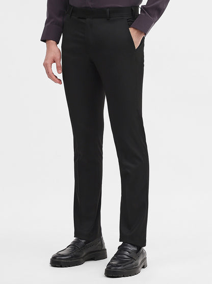 Black Solid Super Slim Fit Formal Trouser | JadeBlue Youth