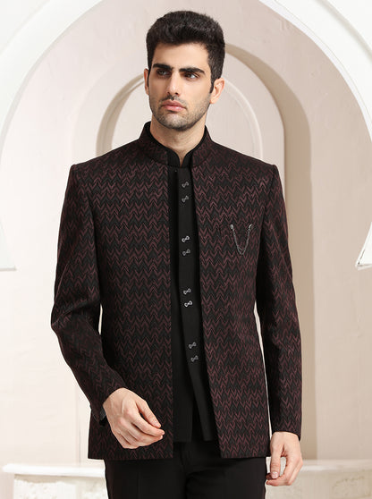 Brown Embroidered Jodhpuri Suit | JadeBlue
