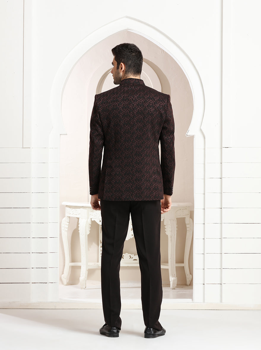Brown Embroidered Jodhpuri Suit | JadeBlue