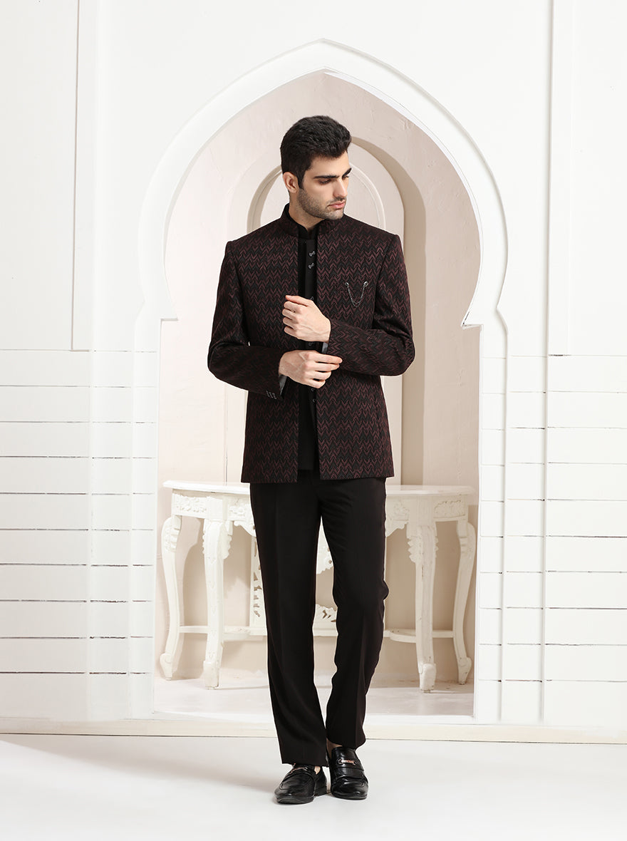 Brown Embroidered Jodhpuri Suit | JadeBlue