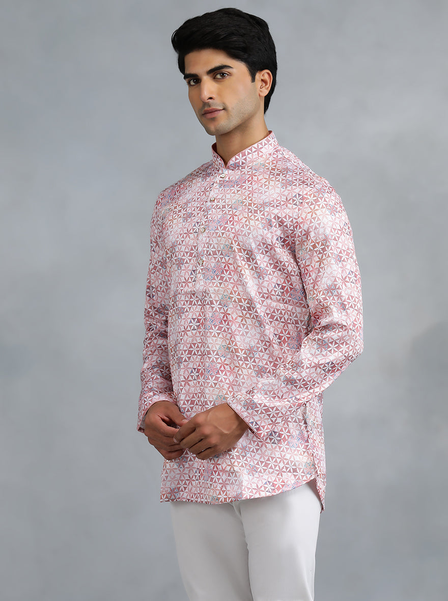 Dusty Pink Self Design Kurta | The Kurta Company