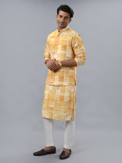 Mustard Kurta Set with Koti | TULA