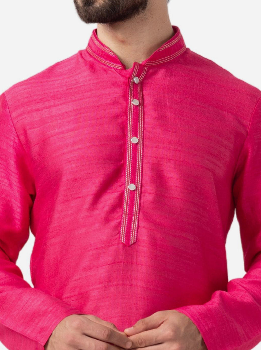 Lively Hot Pink Solid Kurta | The Kurta Company