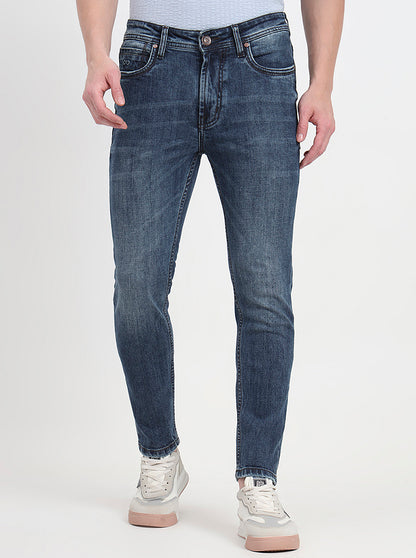 Mid Blue Washed Rider Fit Jeans | JadeBlue