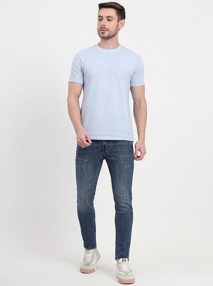 Mid Blue Washed Rider Fit Jeans | JadeBlue