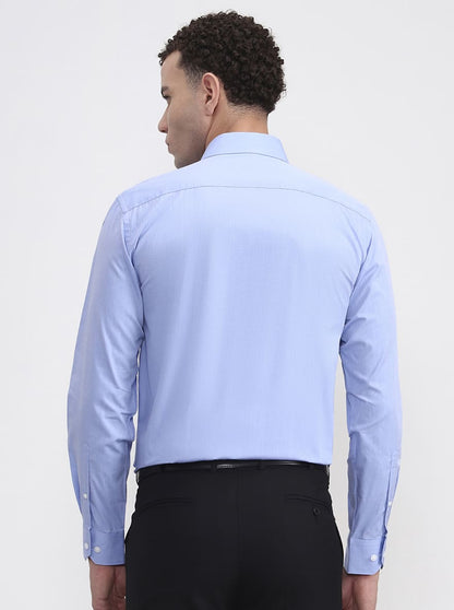 Blue Solid Regular Fit Formal Shirt | JadeBlue