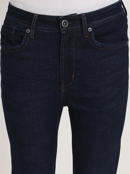 Dark Blue Washed Rider Fit Jeans | JadeBlue