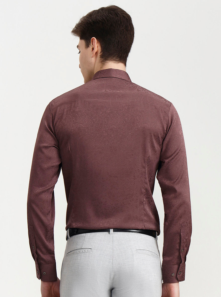 Dusty Pink Solid Slim Fit Party Wear Shirt | Wyre