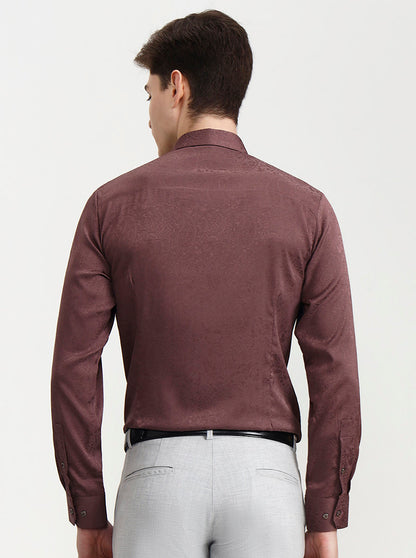 Dusty Pink Solid Slim Fit Party Wear Shirt | Wyre