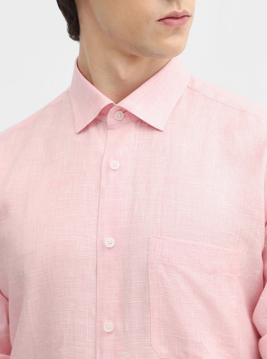 Pink Checked Slim Fit Formal Shirt | JadeBlue