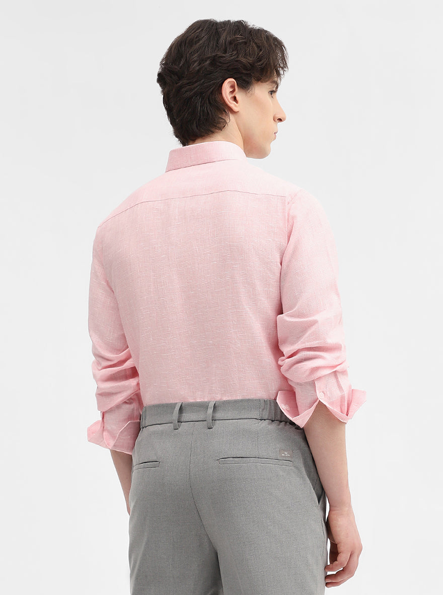 Pink Checked Slim Fit Formal Shirt | JadeBlue