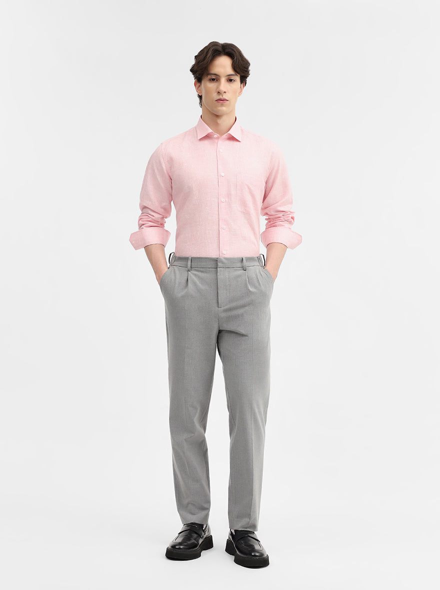 Pink Checked Slim Fit Formal Shirt | JadeBlue