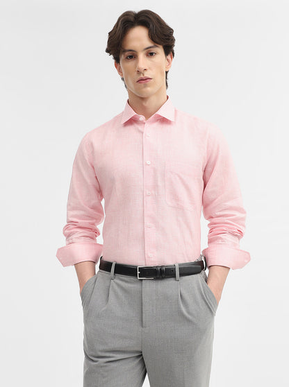 Pink Checked Slim Fit Formal Shirt | JadeBlue