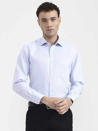 Light Blue Solid Slim Fit Formal Shirt | JadeBlue Super Luxe