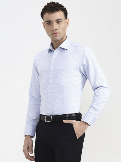 Light Blue Solid Slim Fit Formal Shirt | JadeBlue Super Luxe
