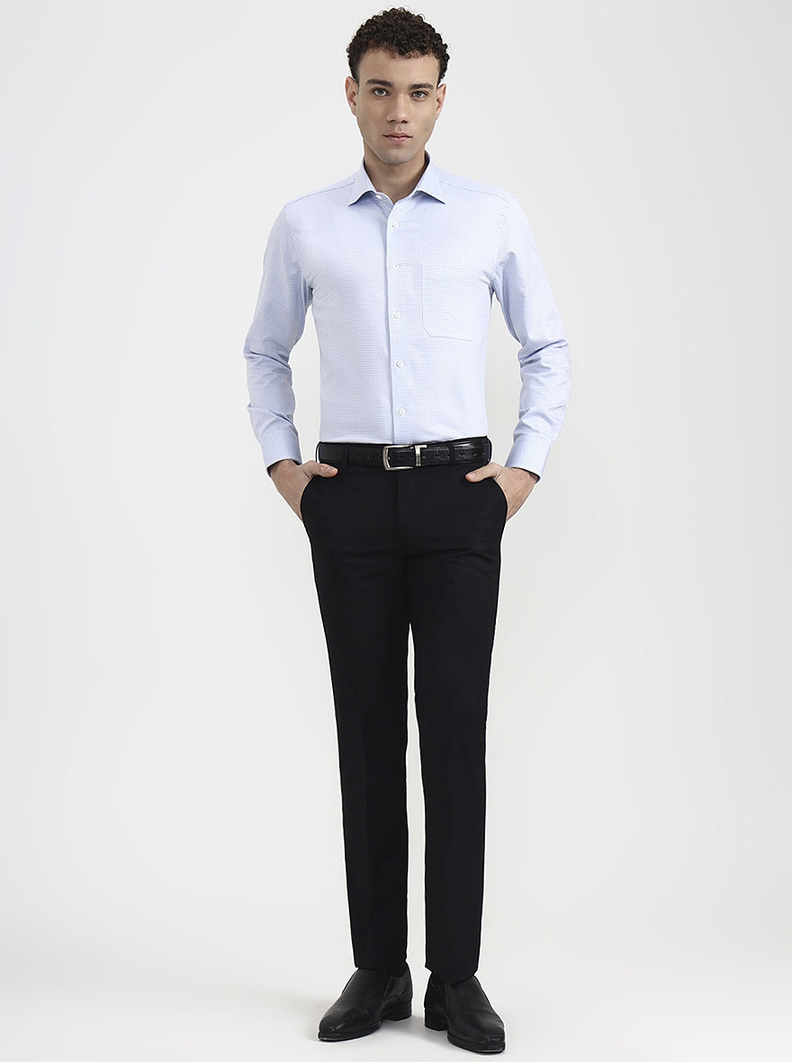 Light Blue Solid Slim Fit Formal Shirt | JadeBlue Super Luxe