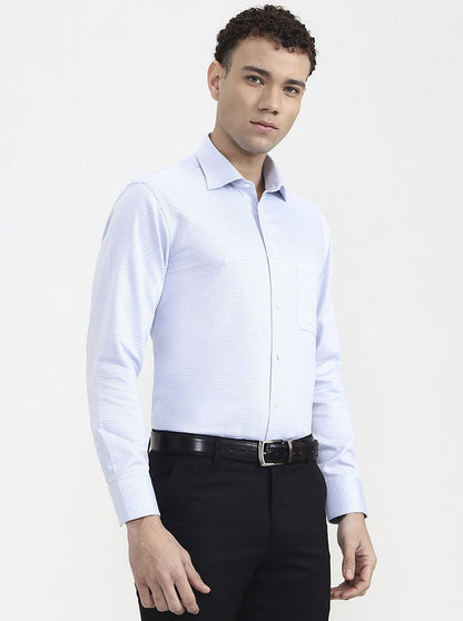Light Blue Solid Slim Fit Formal Shirt | JadeBlue Super Luxe