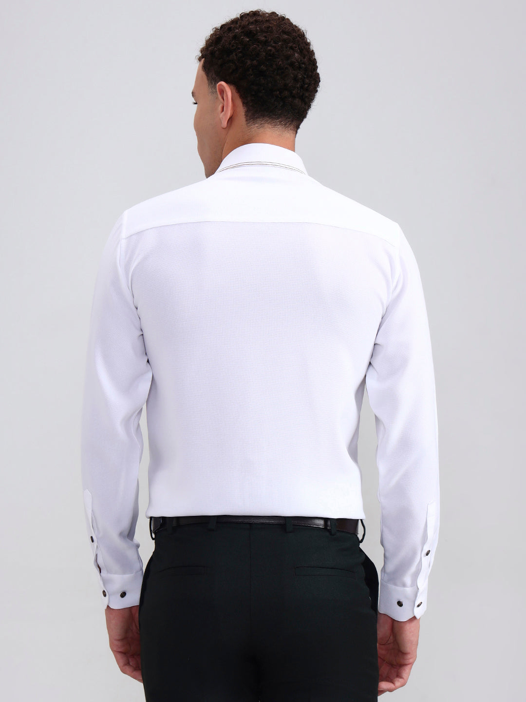 White Solid Slim Fit Party Wear Shirt | Wyre