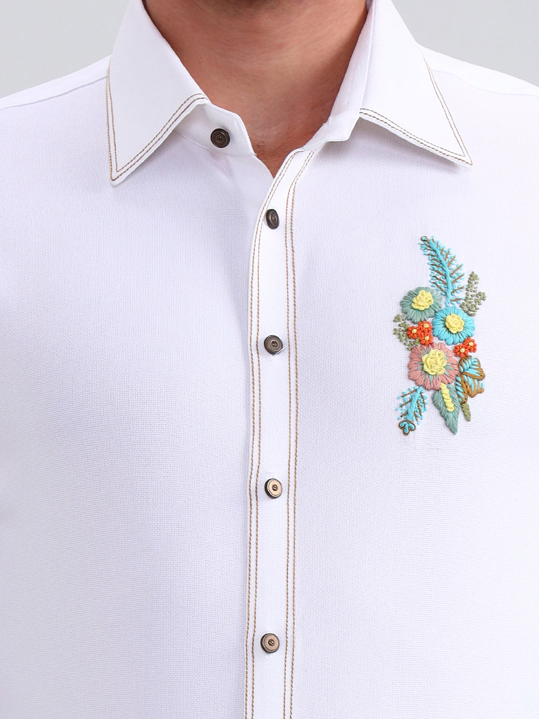 White Solid Slim Fit Party Wear Shirt | Wyre