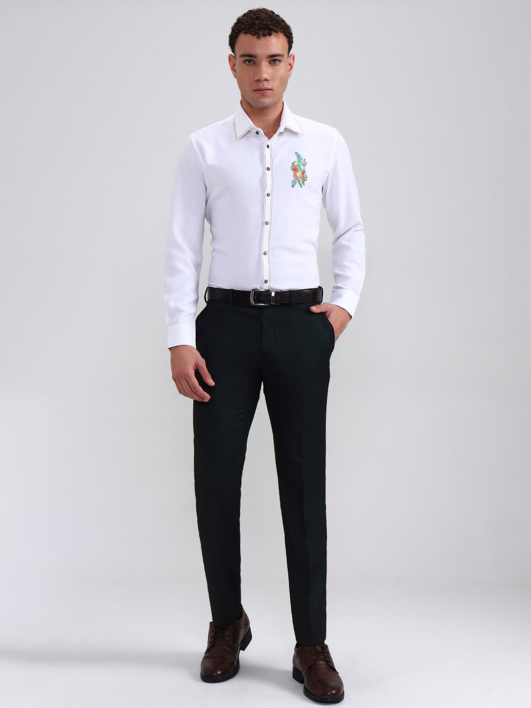 White Solid Slim Fit Party Wear Shirt | Wyre