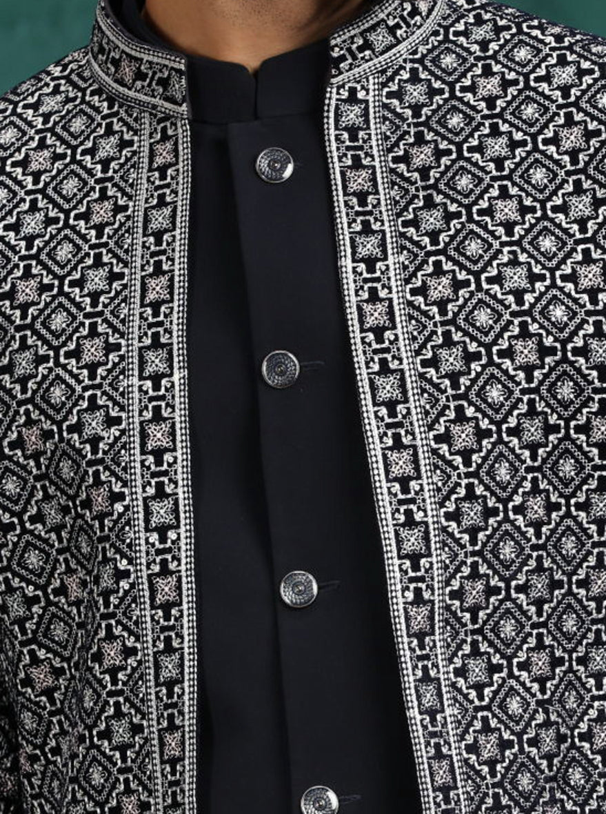 Blue Embroidered Jodhpuri Suit | TULA