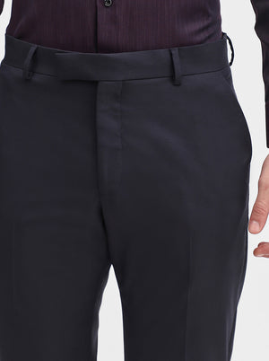 Navy Blue Solid Super Slim Fit Formal Trouser | Greenfibre