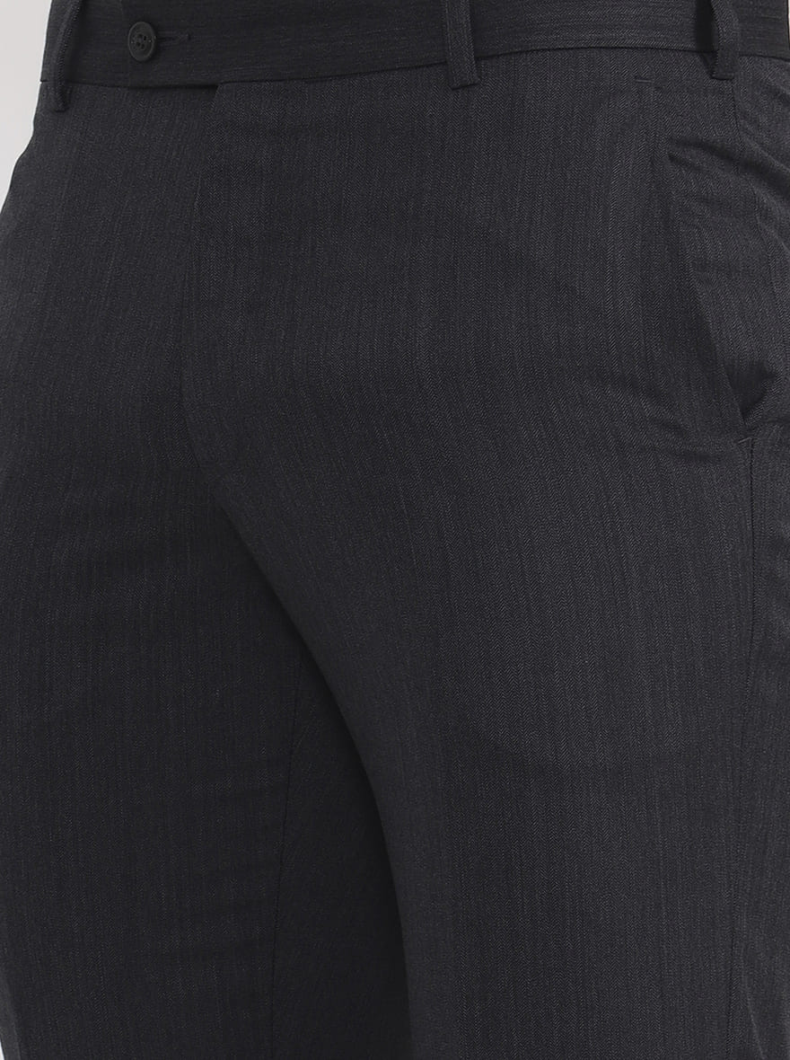 Grey Solid Slim Fit Formal Trouser | JadeBlue Super Luxe