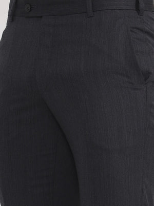 Grey Solid Slim Fit Formal Trouser | JadeBlue Super Luxe