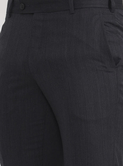 Grey Solid Slim Fit Formal Trouser | JadeBlue Super Luxe