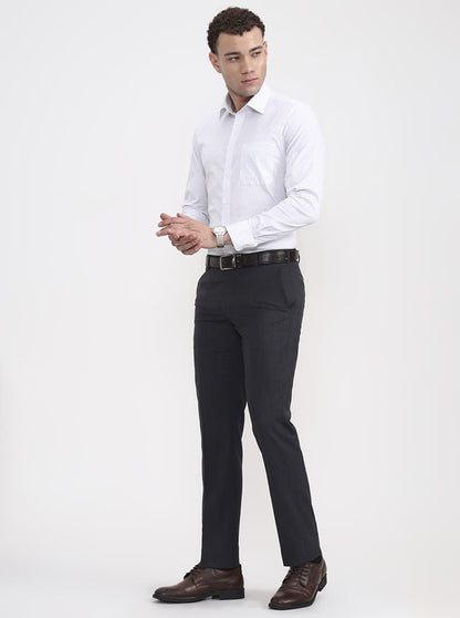Grey Solid Slim Fit Formal Trouser | JadeBlue Super Luxe