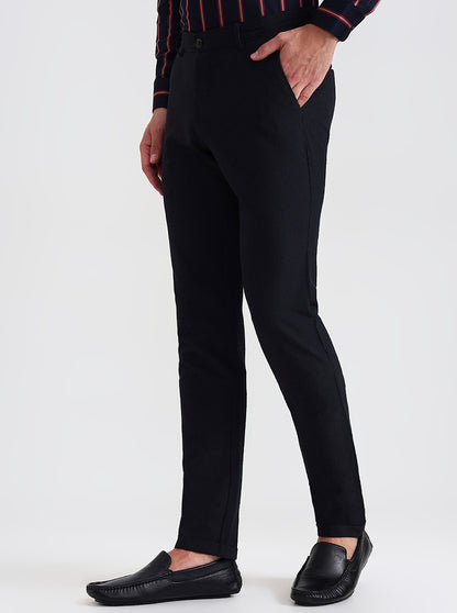 Black Checked Slim Fit Club Wear Trouser | Wyre