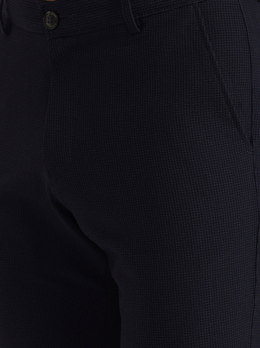 Black Checked Slim Fit Club Wear Trouser | Wyre