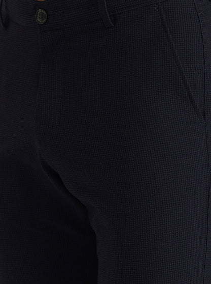 Black Checked Slim Fit Club Wear Trouser | Wyre
