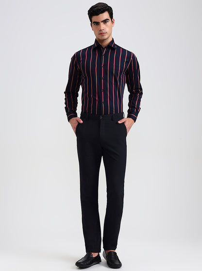 Black Checked Slim Fit Club Wear Trouser | Wyre