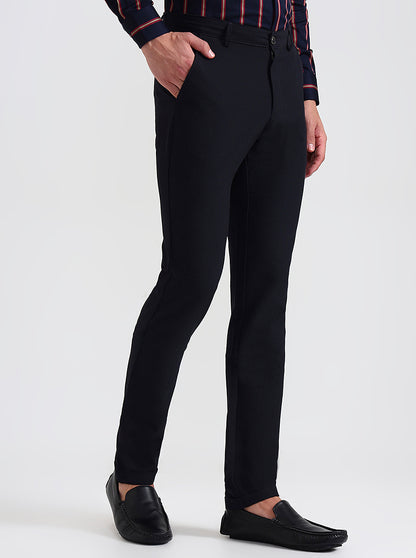 Black Checked Slim Fit Club Wear Trouser | Wyre