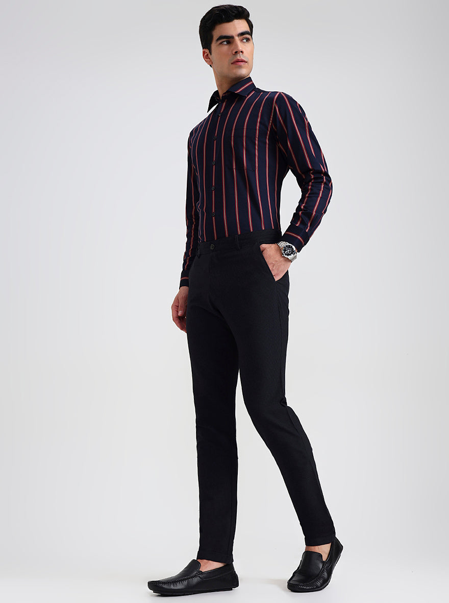 Black Checked Slim Fit Club Wear Trouser | Wyre