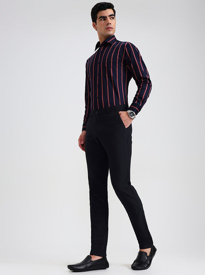 Black Checked Slim Fit Club Wear Trouser | Wyre