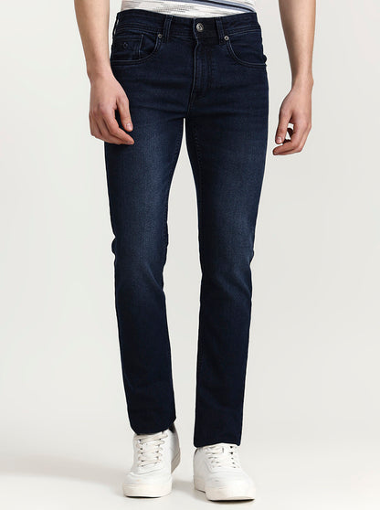 Dark Blue Washed Narrow Fit Jeans | Greenfibre